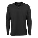 Black long-sleeve shirt with a quarter zip on a white background